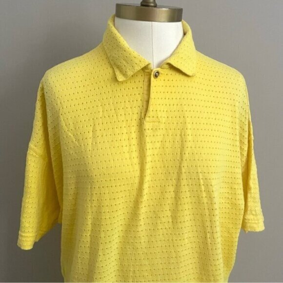 Vintage Versace Yellow Short Sleeve Polo Shirt - 50/XL, made in Italy 🇮🇹 - Picture 2 of 12